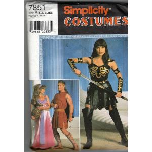 Rare Simplicity 7851 Costumes Xena Gladiator All Sizes Sewing Pattern; Size