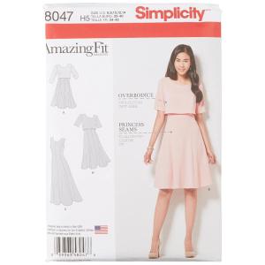 Simplicity Patterns Amazing Fit Misses Dress in Slim, Average & Curvy Fit S