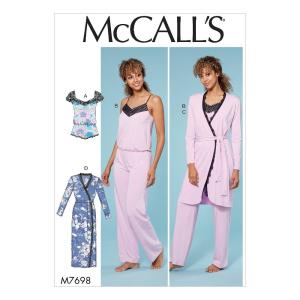 McCalls Misses Lounge Romper Jumpsuit Robes &amp; Belt-14-16-18-20-22