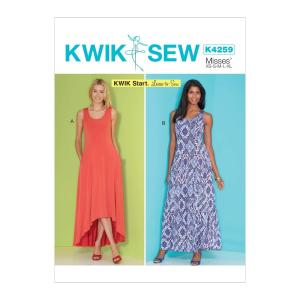 KWIK-SEW パターン K4259A Kwik Learnレディース 床までの長さのドレス 裁縫パターン サイズXS〜XL