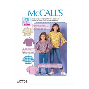 McCalls Child Girls Tops -3-4-5-6