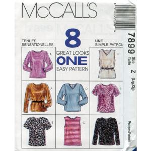 McCall's Pattern 7899 ~ Misses' Tops ~ L, XL