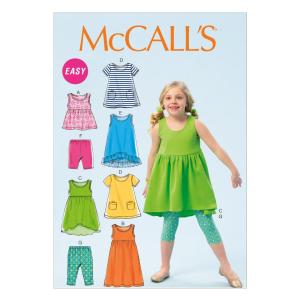 McCall Pattern Company M6947 Children's/Girls' Top, Dresses, Shorts and Leg