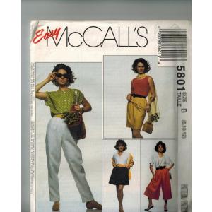 McCalls 5801 Misses Sizes 8 10 12 Split-skirt Culotte, Pants by McCall's