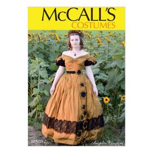 McCall's M8017E5 レディース フロア丈 コスチューム ドレス 縫製パターン サイズ14-22