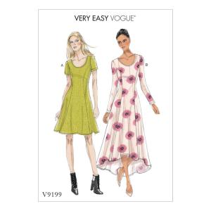 Vogue Patterns Flare Dress, 6-8-10-12-14 Red