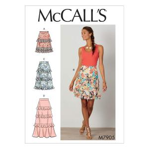 McCall Pattern M7905E5 レディース フラウンススカート サイズ14-22 裁縫パターン
