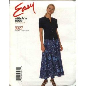 McCall's Stitch 'n Save Pattern 9327 Misses' Bias Skirt and Top, Size 12-18