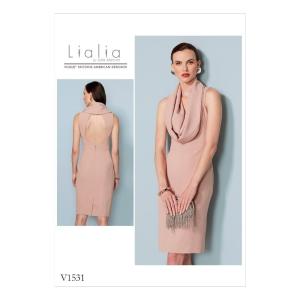 Vogue Patterns Misses' Cowl-Neck Open-Back Dress, 4-6-8-10-12, Orange