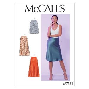 McCall's Patterns McCall's M7931A5 レディース ヒップフィット膝とすね丈スカート サイズ6〜14縫製パターン ホワイ
