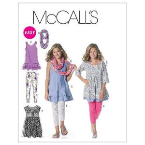 McCalls Girls Girls Plus Dresses Scarf &amp; Leggings-GIRL