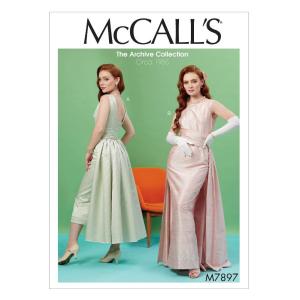 McCall Pattern M7897E5 アーカイブコレクション レディース ヴィンテージプルオーバー ドレス サイズ14-22 裁縫パターン