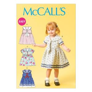 McCall Pattern Company M6913 幼児用ドレスとタイエンド サイズCAA