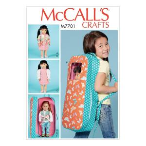 McCalls 18" Doll Clothes &amp; Doll Carrier-One Size