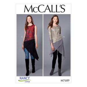 McCalls Misses Tunic-Style Tops With Contrast Hem-16-18-20-22-24