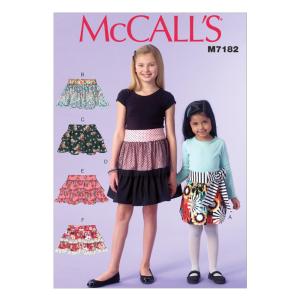 McCall's Patterns M7182 Children's/Girls' Skirts Sewing Template, CCE (3-4-