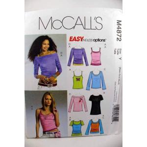 McCall's Easy Endless Options M48722005 Misses Tops with Neckline Variation