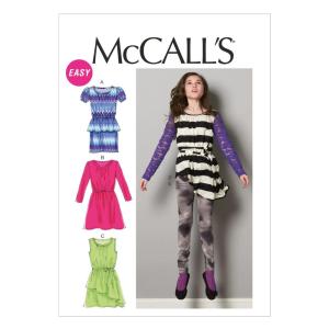 McCall Pattern Company M6787 Girls'/Girls' Plus Dresses, Tunic, Belt and Le