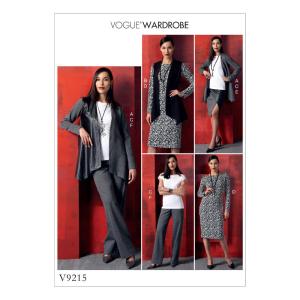Vogue Patterns Misses' Shaped-Hem Jacket And Vest, Top, Dropped-Shoulder Dr