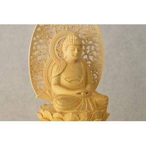 仏像 本尊 阿弥陀如来 2.5寸 六角 総白木...の詳細画像5