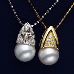 K14WG アコヤ本真珠 クリッカー ペンダントトップ パールネックレス用 