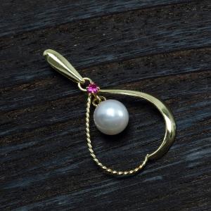 K14WG アコヤ本真珠 クリッカー ペンダントトップ パールネックレス用