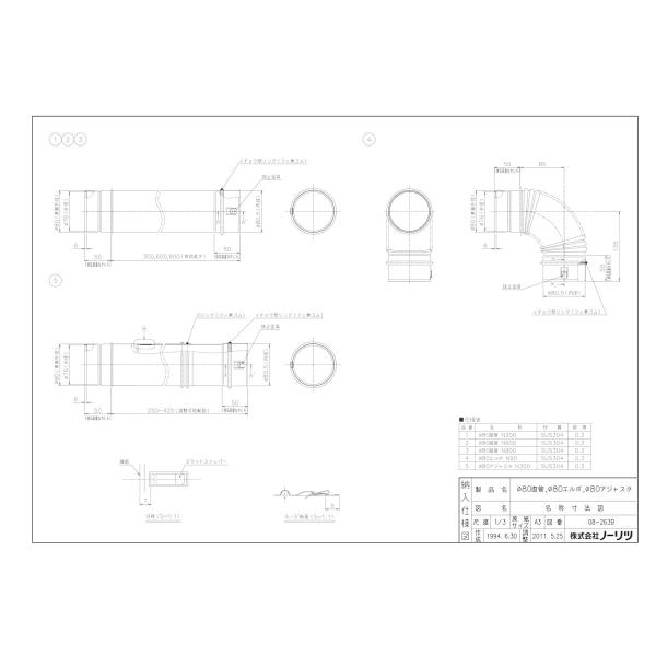 【Φ80アジャスタN300】 《KJK》 ノーリツ ωα0