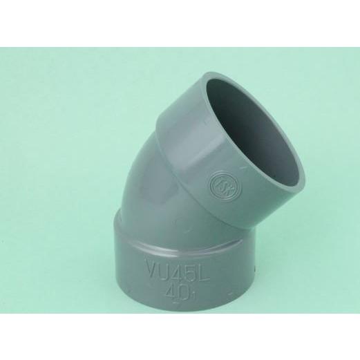 【VU 45L 100 (20個入り)】 《KJK》 塩ビ管 VU継手 45°エルボ 100 ωι0