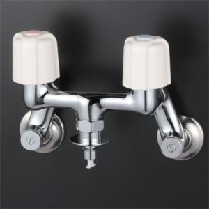 一時止水付2ハンドルシャワー　「KF12F2-1E」　KVK 一時止水付2ハンドル洗髪シャワー：KF12F2-1E｜洗面用水栓：台付