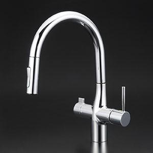 KVK 【KM6061VECBN】 《KJK》 グースネックシングルレバー式シャワー付