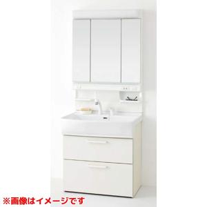 【LSAB-74CWNDQ LCM-753LH/WA】 《KJK》 ノーリツ 洗面化粧台 シャンピーヌ 750mm幅 オールスライド シャワー水栓メッキ ボウル：ホワイト 収納3面鏡 ωα1