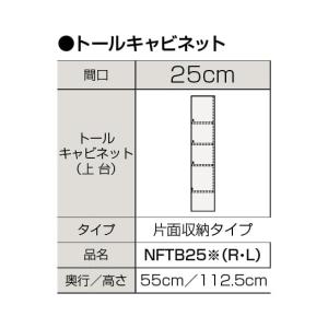 【NFTB25※(R/L)】 《KJK》 クリナップ 洗面化粧台 ファンシオ トールキャビネット上台 片面 間口250mm ωγ1｜kjk