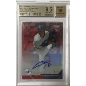 【状態完璧!ラストNo.5/5枚限定】前田健太直書きROOKIEサイン 2016 Bowman's Best Red Refractor RC Auto BGS9.5 Auto 10