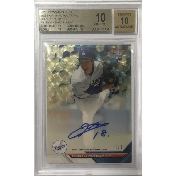 【鑑定済!状態完璧!1/1枚限定】前田健太直書きROOKIEサイン 2016 Bowman's Be...