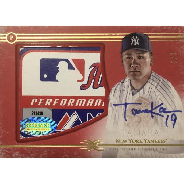 【1/1枚限定】田中将大直書きサインタグパッチ 2017 Topps Definitive Laun...