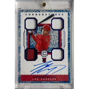 【49枚限定】大谷翔平実使用パッチ直書きルーキーサイン 2018 Panini Cornerstones Sapphire Blue Game-used Jersey & Patch RC Auto｜kjsportscard