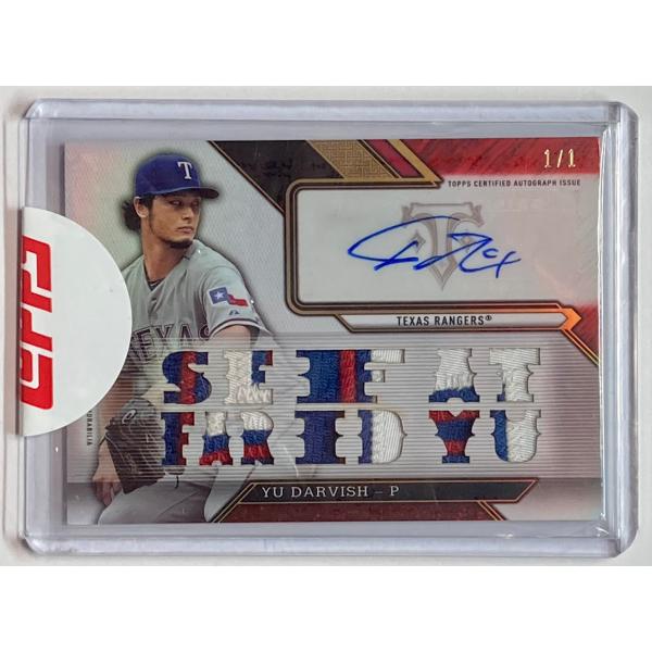 【激レア!1/1枚限定】ダルビッシュ有直筆サイン実使用パッチ 2016 Topps Triple T...
