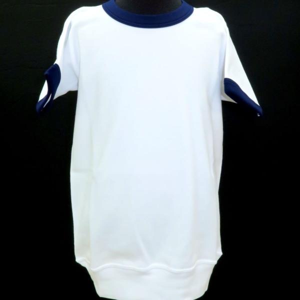半袖体操服（丸首紺ライン入り）120cmサイズ