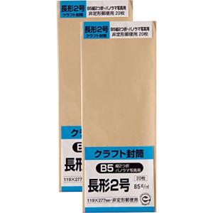 キングコーポレーション 封筒 クラフト 長形2号 85g 20枚入 2セット N2K85S-2