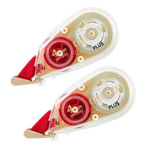 プラス 修正テープ ホワイパープチ クリームテープ 4mm WH-814Y 51-642 ×2