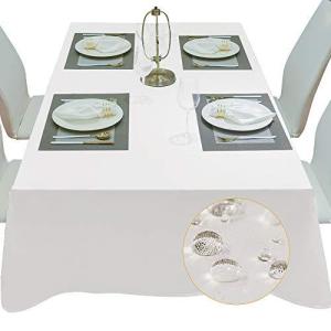 BALCONY&FALCONテーブルクロス 撥水 北欧 無地 サテン長方形140*180cm 白