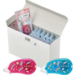コクヨ テープのり しっかり貼る 使い切りタイプ キャンディ 2色 10個パック T2-タ-D470-06BPX10 ブルー&ピンク