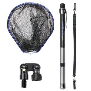 ランディングネット タモ網 5m ラバーコーティング コンパクト 伸縮式 カーボン 小継玉の柄 釣りタモ すくい網 折りたたみ 釣り 玉網 淡水