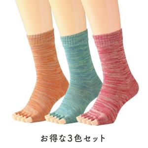 涼綿クール 指先なし 5本指ソックス 3足セッ...の詳細画像2