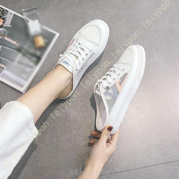 レディース かかとなしスニーカー スリッポン かかと無しシュー ズ スリッパ サボサンダル 春夏 婦...