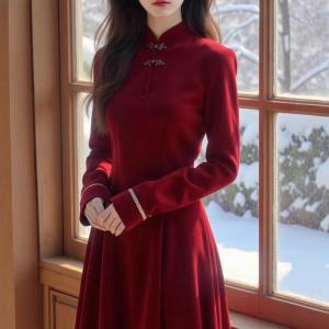 リネンワンピース 森ガール 長袖 レディース マキシワンピース 体型