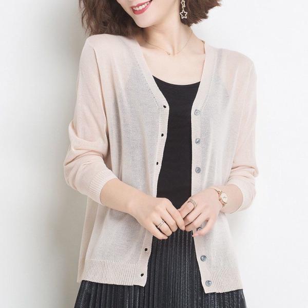 カーディガン 夏新作 レディース UVカット 長袖 透け感 紫外線対策 冷房対策 日焼け対策 吸汗速...