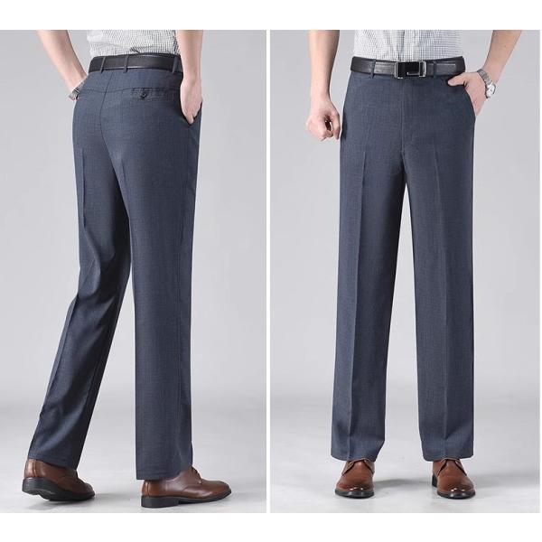 スラックス メンズ スリム大きいサイズパンツ クールビズ ビジネスパンツ 家庭洗濯可 紳士 ビジネス...