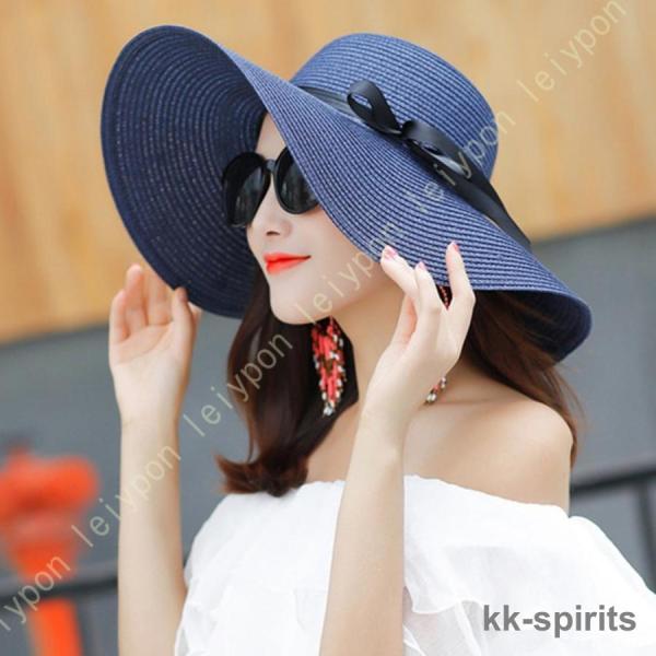 帽子 むぎわら帽子 つば広 ハット つば広帽 女優帽 麦わら帽子 日よけ 日よけ帽子 UV対策 UV...