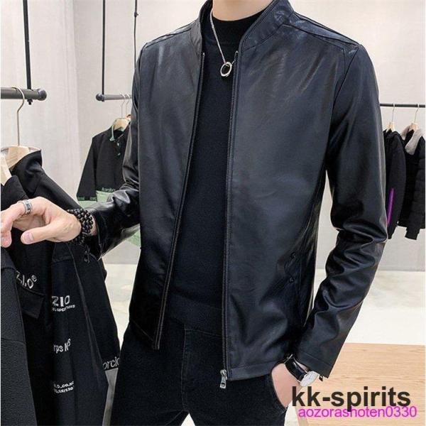 レザージャケット メンズ 50代 40代 春 秋冬  アウター 革ジャン PUジャケット ライダース...